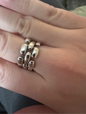 Silver Bold Chain Ring